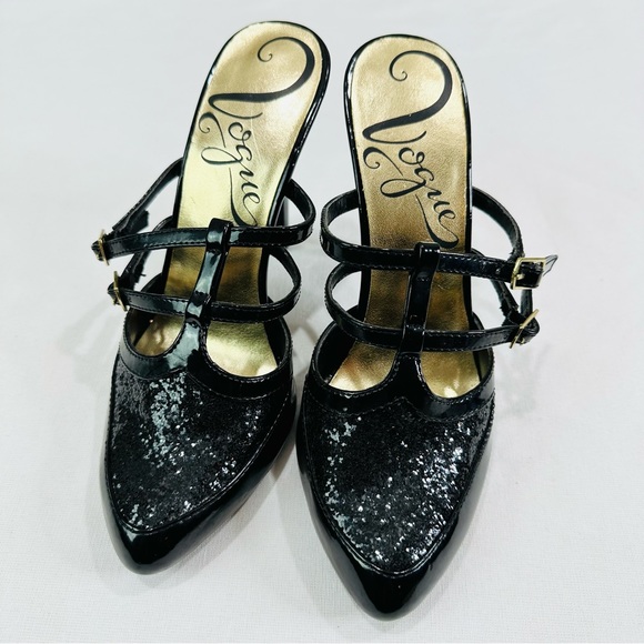 VOGUE 4” PATENT WITH SPARKLE TOE AREA HIGH HEEL STILETTO SHOES GREAT CONDITION - Picture 5 of 10